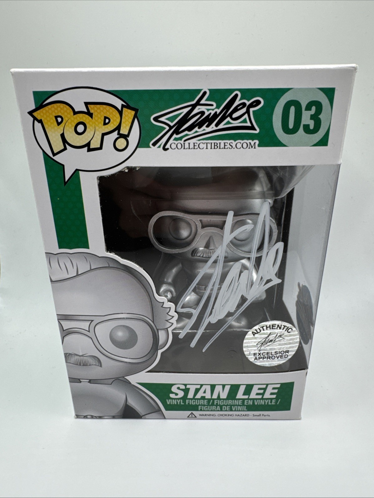 Funko Pop Stan Lee Platinum Signed Auto Excelsior Authentic Free Ship+Hard Stack