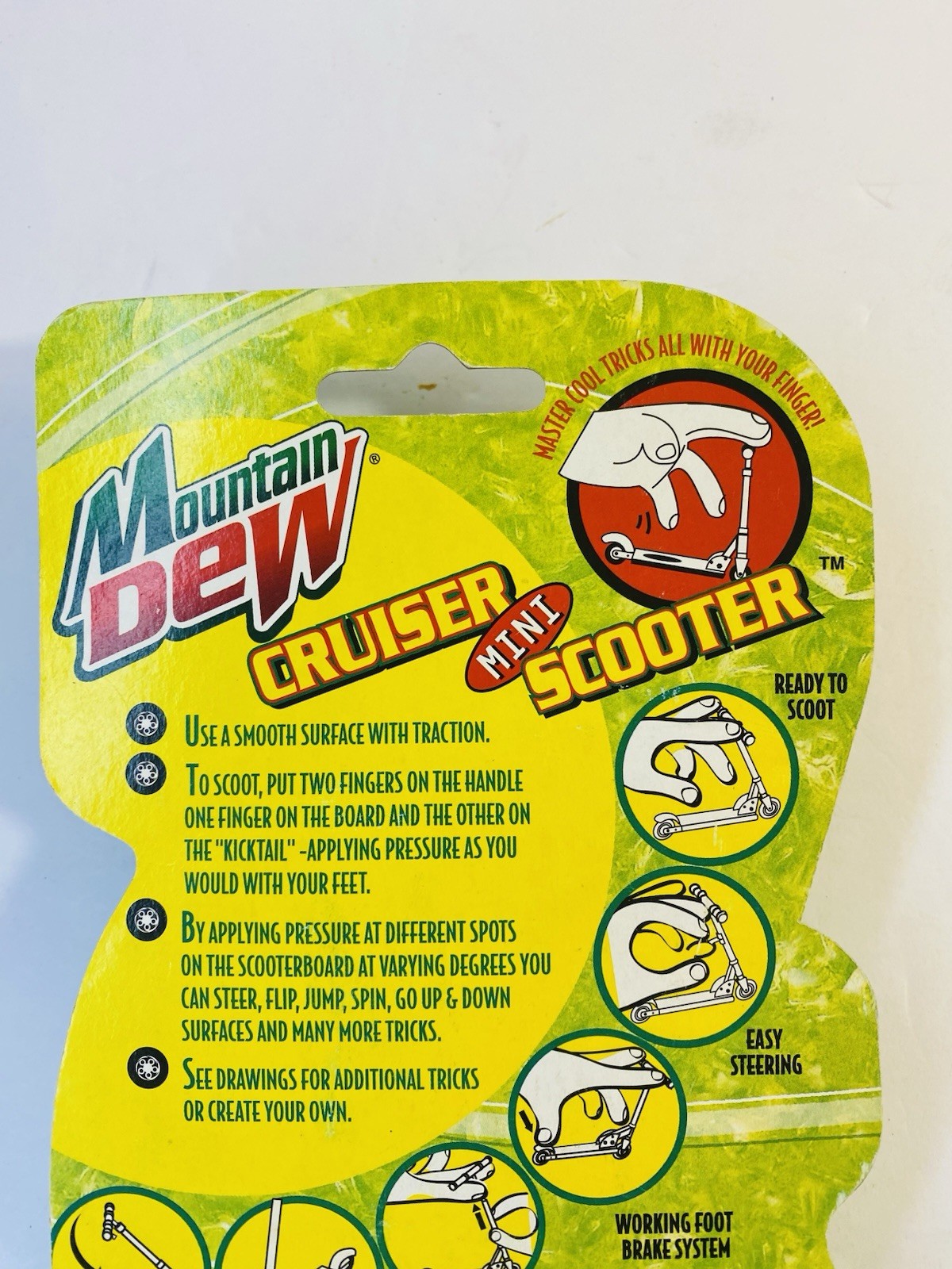 NIP Vintage Y2K Year 2000 Nostalgia Mountain Dew Cruiser Mini Scooter By Sunco