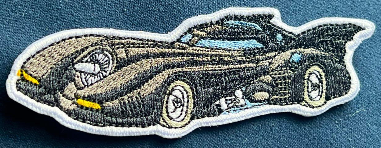 BATMAN figure patch BATMOBILE embroidered 1989 Keaton comic book superhero flash