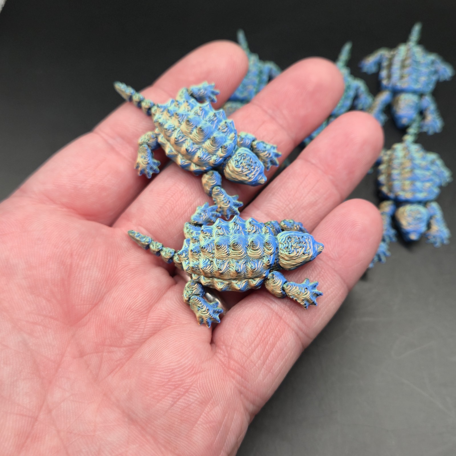 2&Prime; Baby Snapping Turtle Figure 3D Printed Novelty Multi Color – 1PC