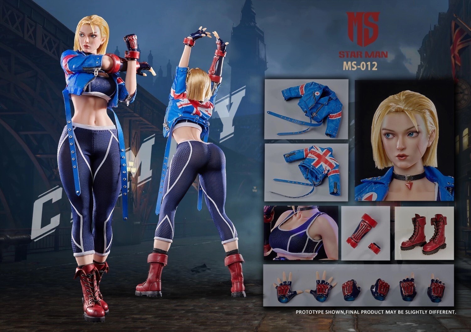 New STAR MAN MS-012 12&Prime; 1/6 Action Figure Street Girl Female Fighter Cammy