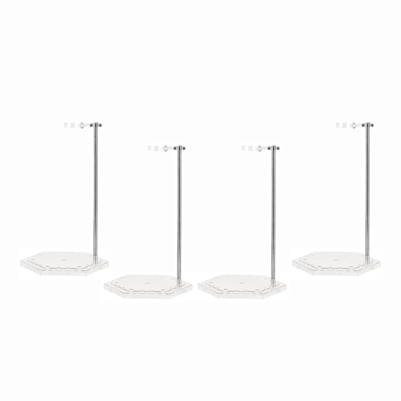 4 Pack Clear Action Figure Stand Action Display Holder Metal Support Arm