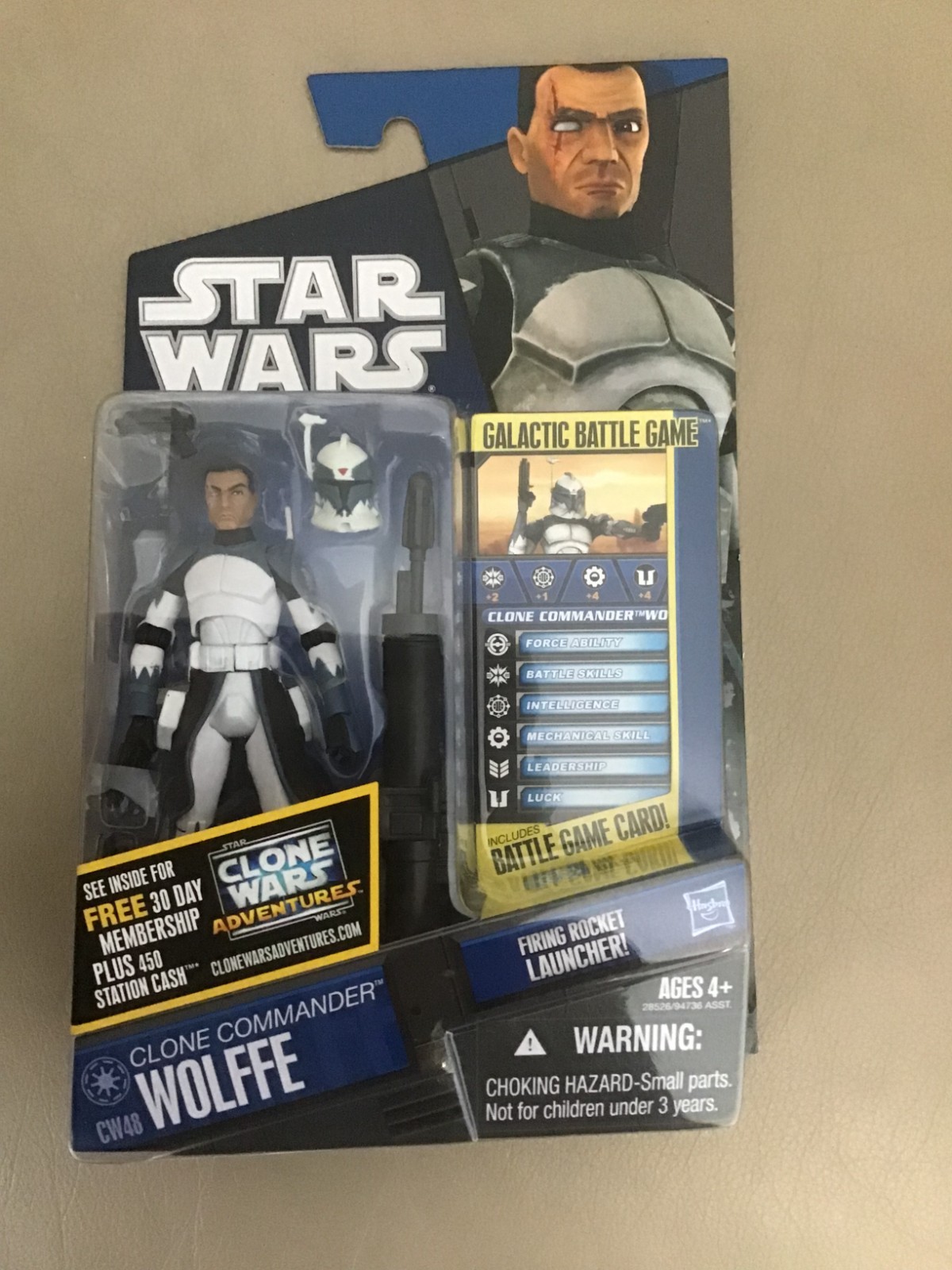 CLONE COMMANDER WOLFFE CW48 STAR WARS THE CLONE WARS HASBRO 2011 NEW CLEAR BUBBL