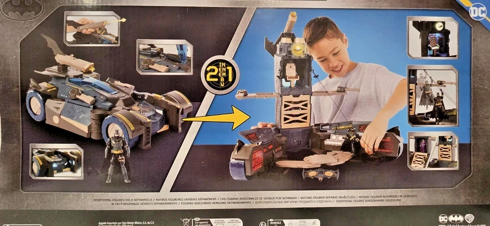 NEW Batman & Ultimate Transforming Batmobile Playset Exclusive Figure Glider Toy