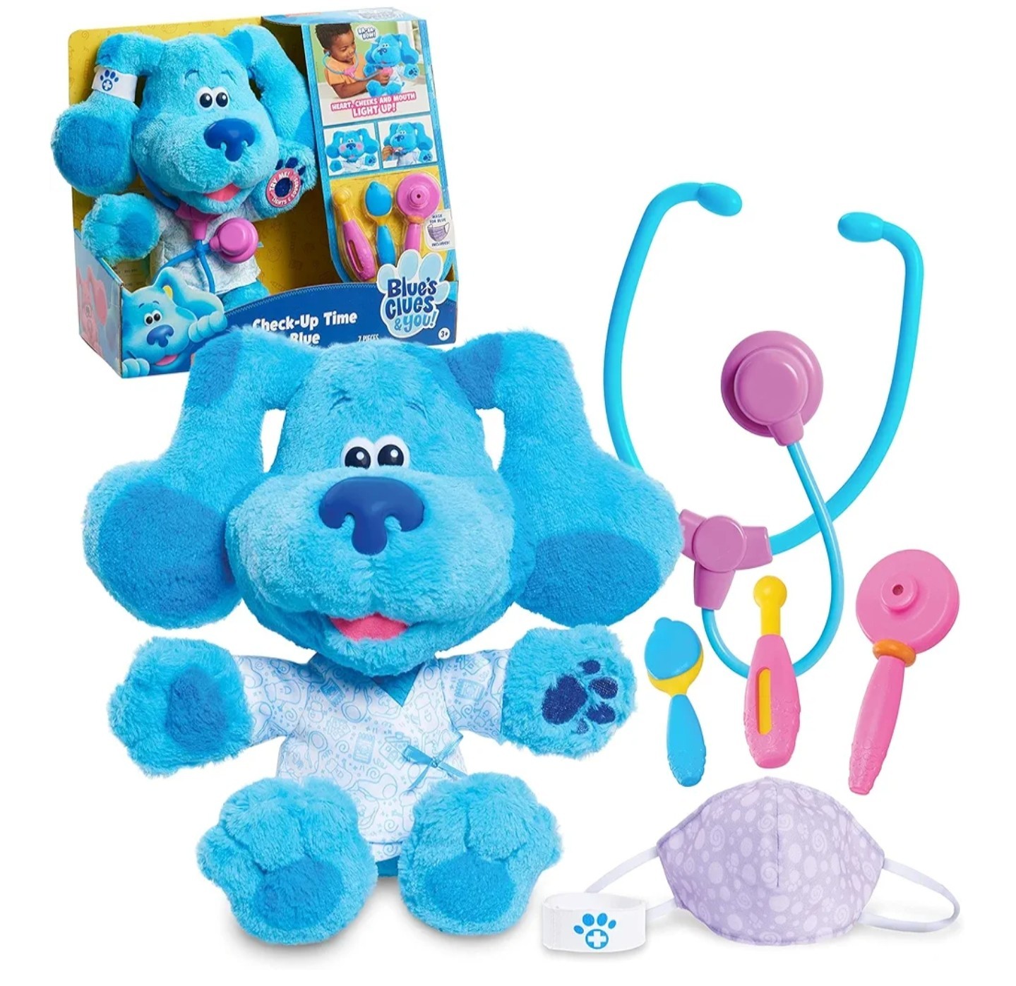 Blue&rsquo;s Clues Check-Up Time Blue Light & Sounds Interactive 13&Prime; Plush Doctor Set