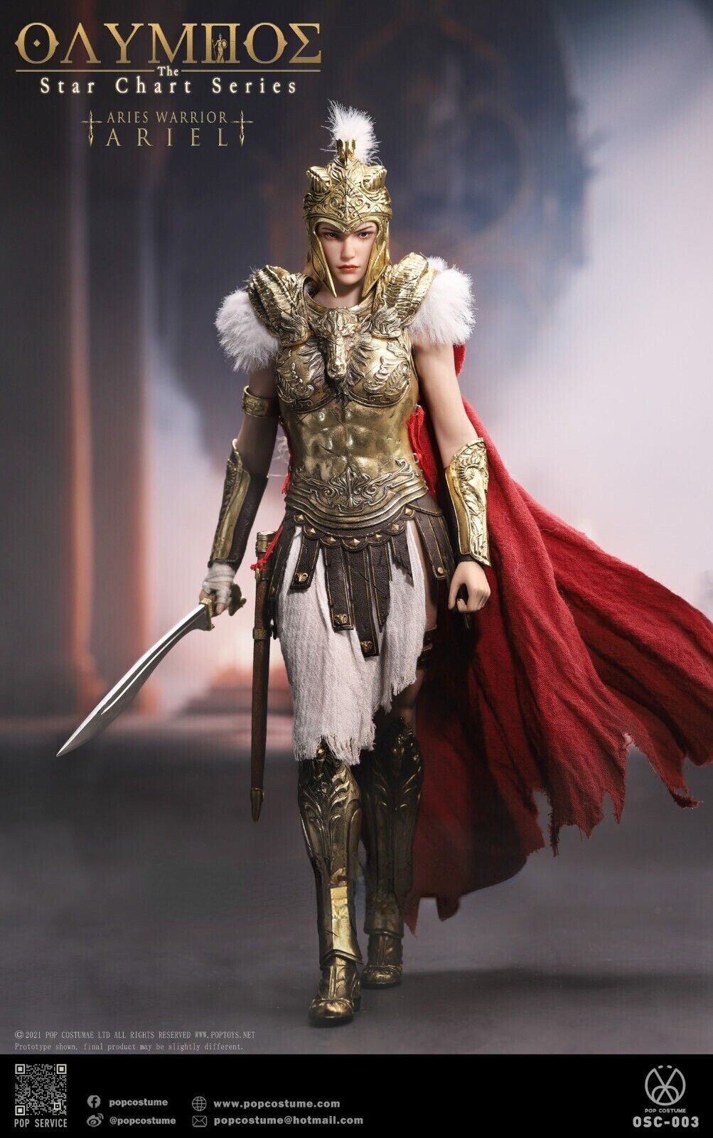 POP COSTUME Olympus Aries Female Warrior Ariel with Movable Eyes 1/6 FIGURE