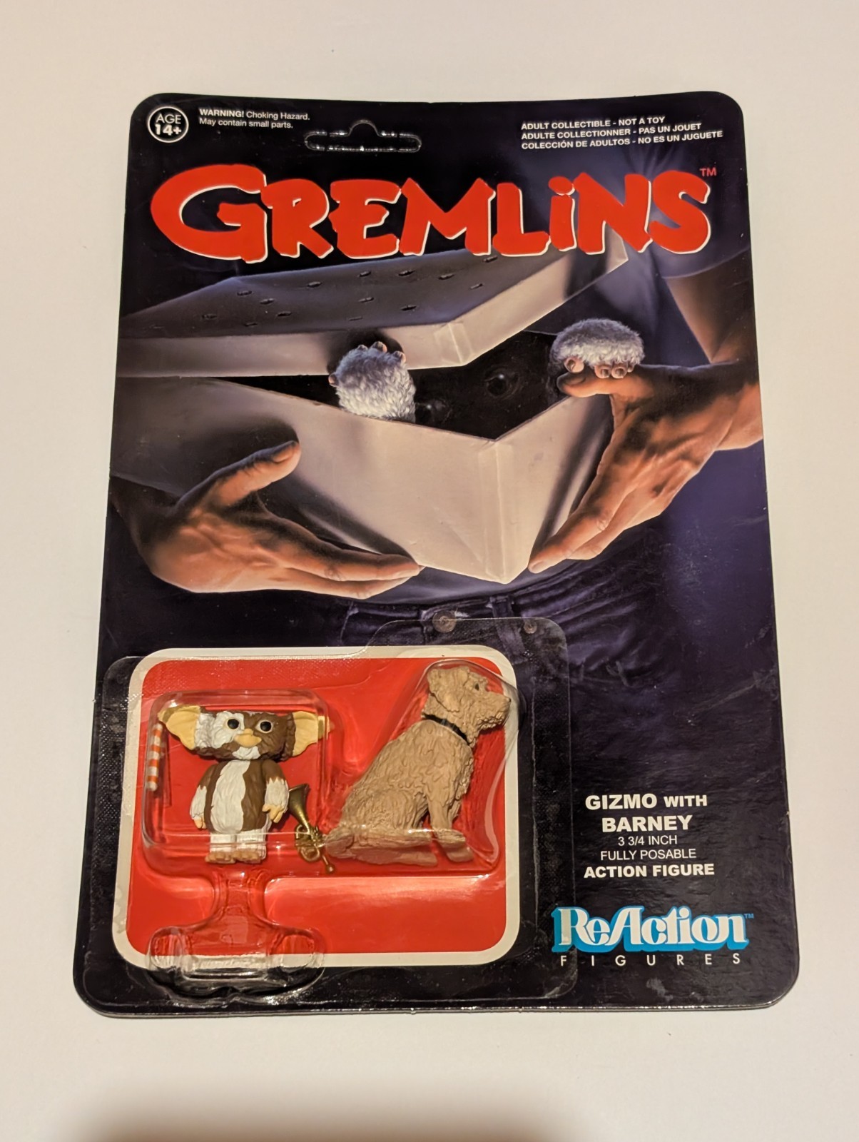 *Crease On Back* Gremlins Gizmo with Barney Funko ReAction Figure 3.75&Prime; Mogwai