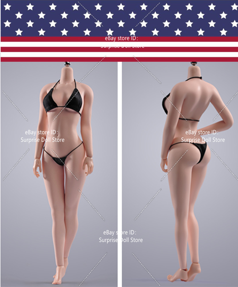 ANT AB001W 1/6 Flexible Female Seamless Body Pale Large Bust For 12 » Figure