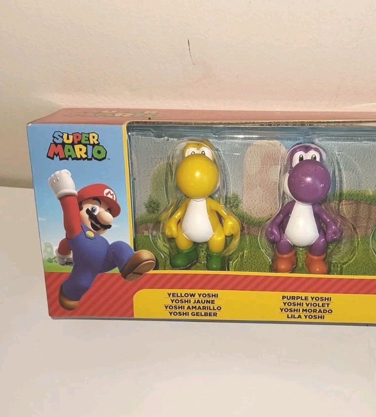 Super Mario Yoshi Multi Pack Yellow Purple Green Pink Blue Jakks Pacific 2.5&Prime;