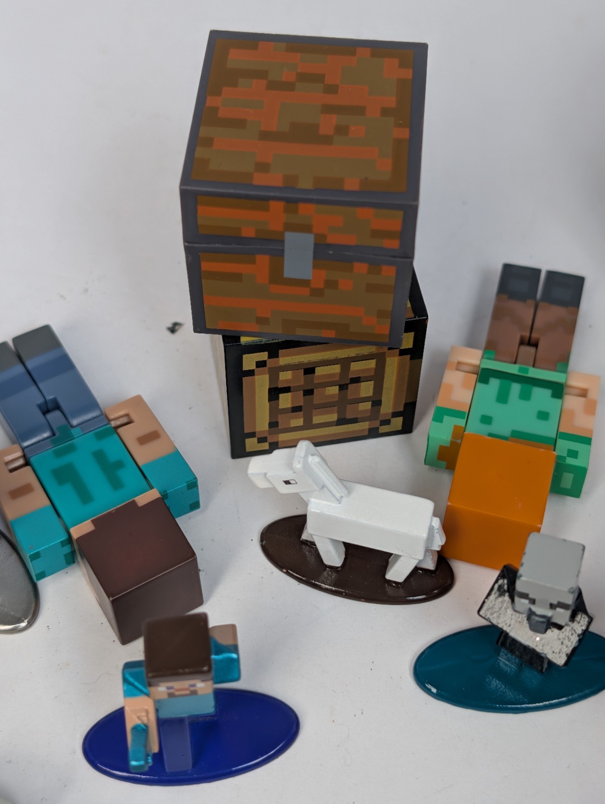 Minecraft Action Figure 34 Pc Lot Mixed Characters Blocks Varies Sizes Metal