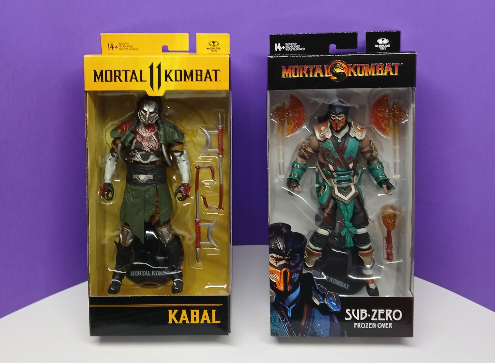 McFarlane Toys Mortal Kombat Sub-Zero (Frozen Over Variant) & Kabal (Bloody) Set