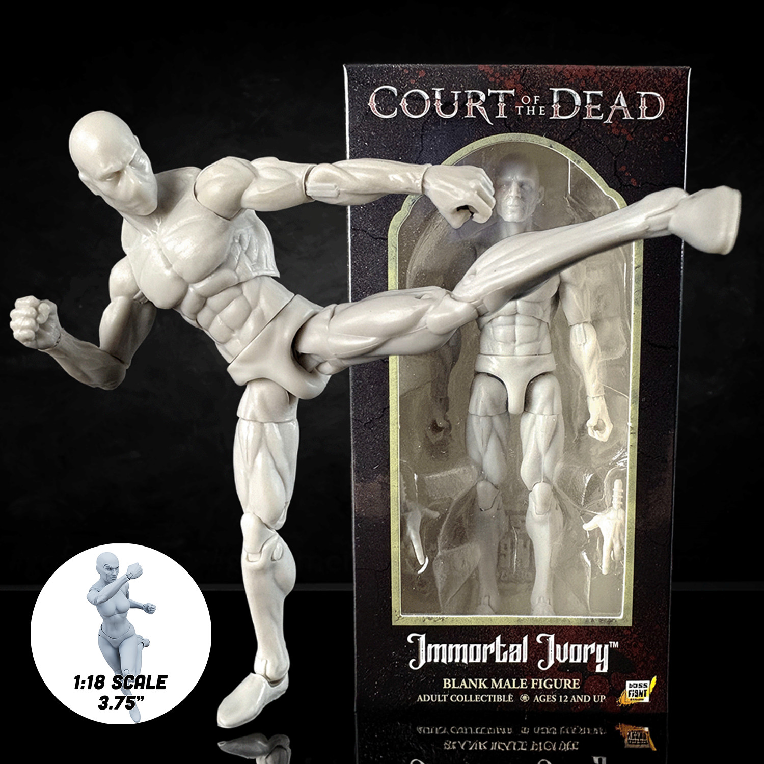 Immortal Ivory Male – Court of the Dead Action Figure Blank 1:18 Scale