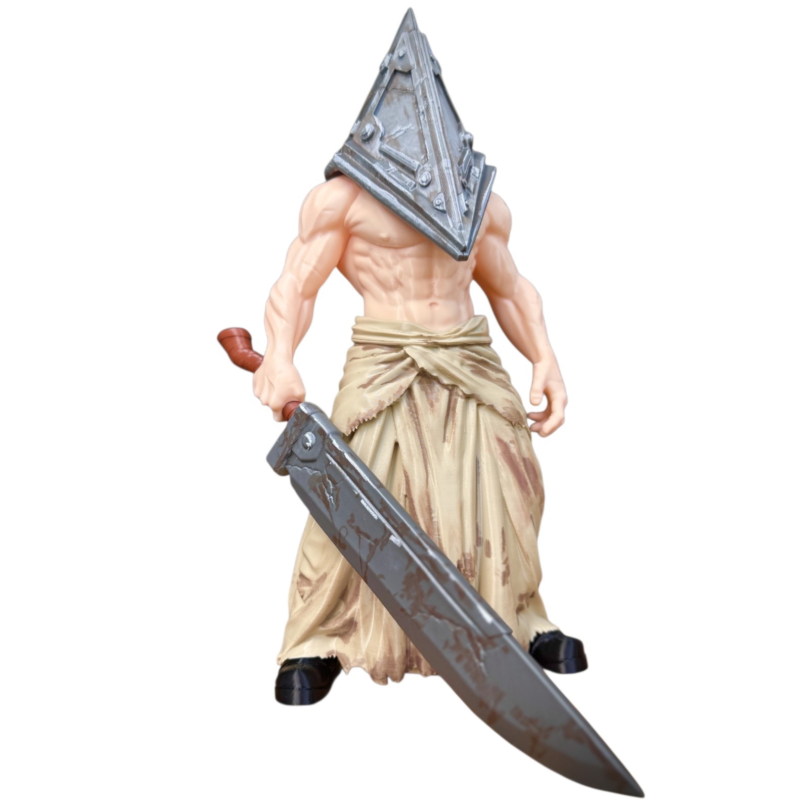 Silent Hill Pyramid Head Plastic Action Figure w Sword Beige/Gray/Black 3D print