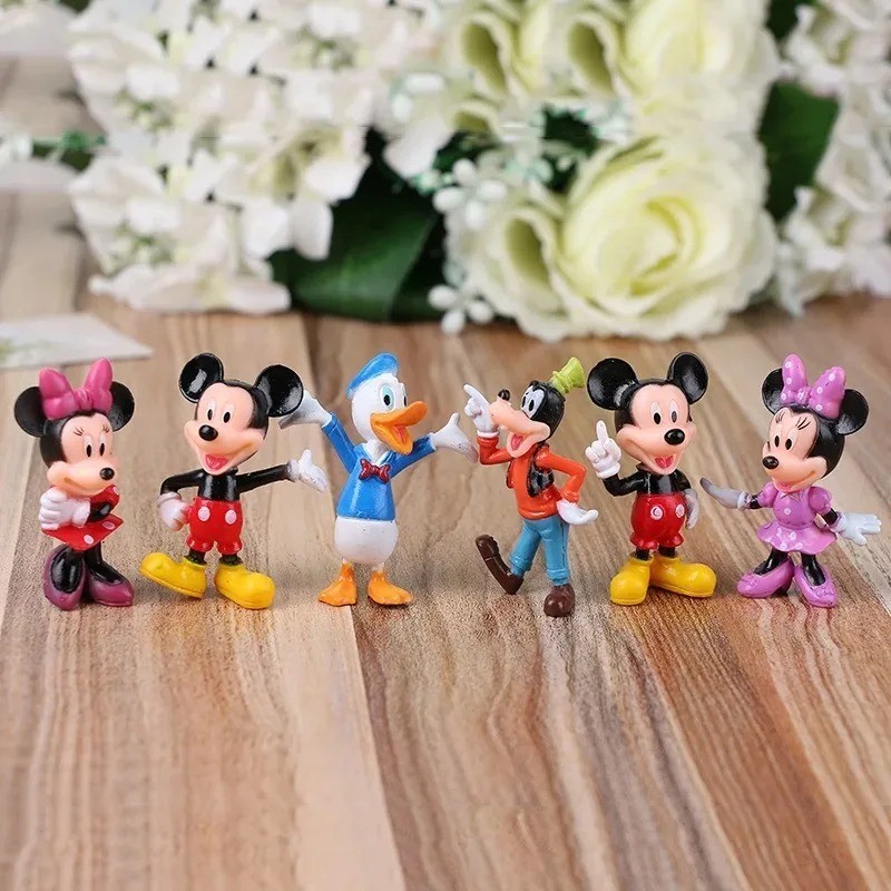 Disney Mickey Mouse 6PCS PVC Action Figures Set Minnie Donald Duck Cake Decor To
