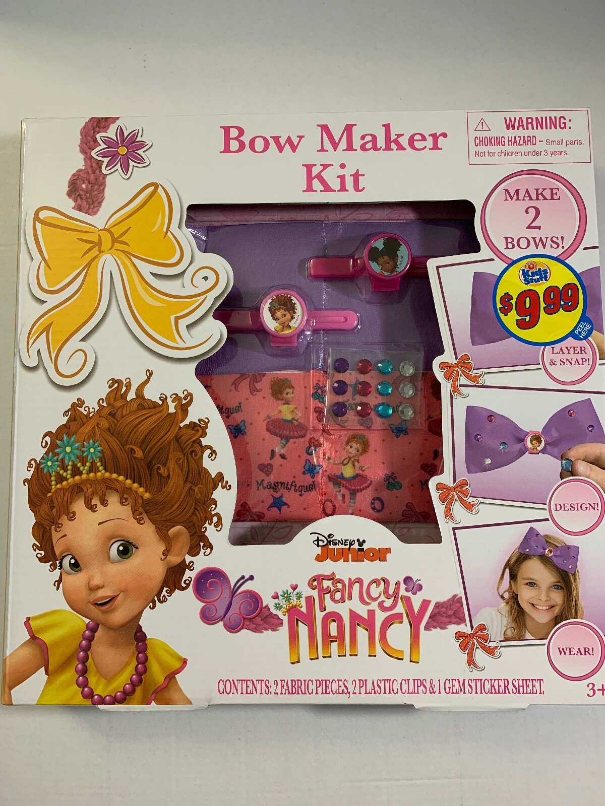 Brand New Disney Junior Fancy Nancy Bow Maker Kit Make 2 Bows Ages 3 And Up!!!!!