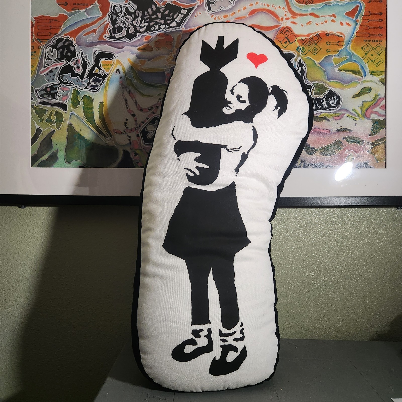MEDICOM X SYNC BRANDALISM x BANKSY BOMB HUGGER PLUSH CUSHION (WHITE) pillow