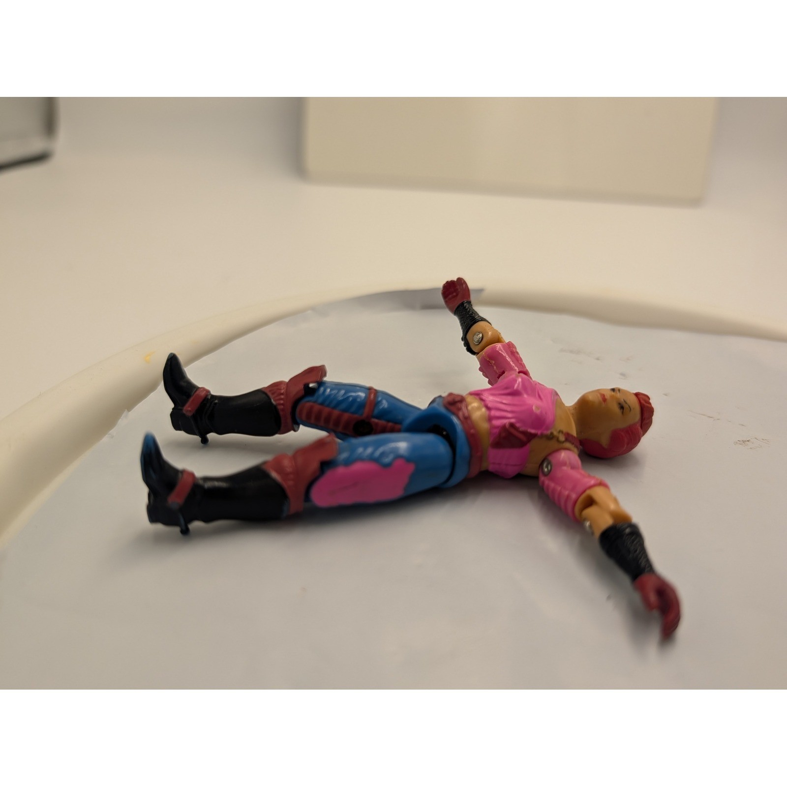 Vintage GI Joe Zarana Action Figure 1986 Dreadnoks Cobra ARAH 3.75&Prime; Pink Hair