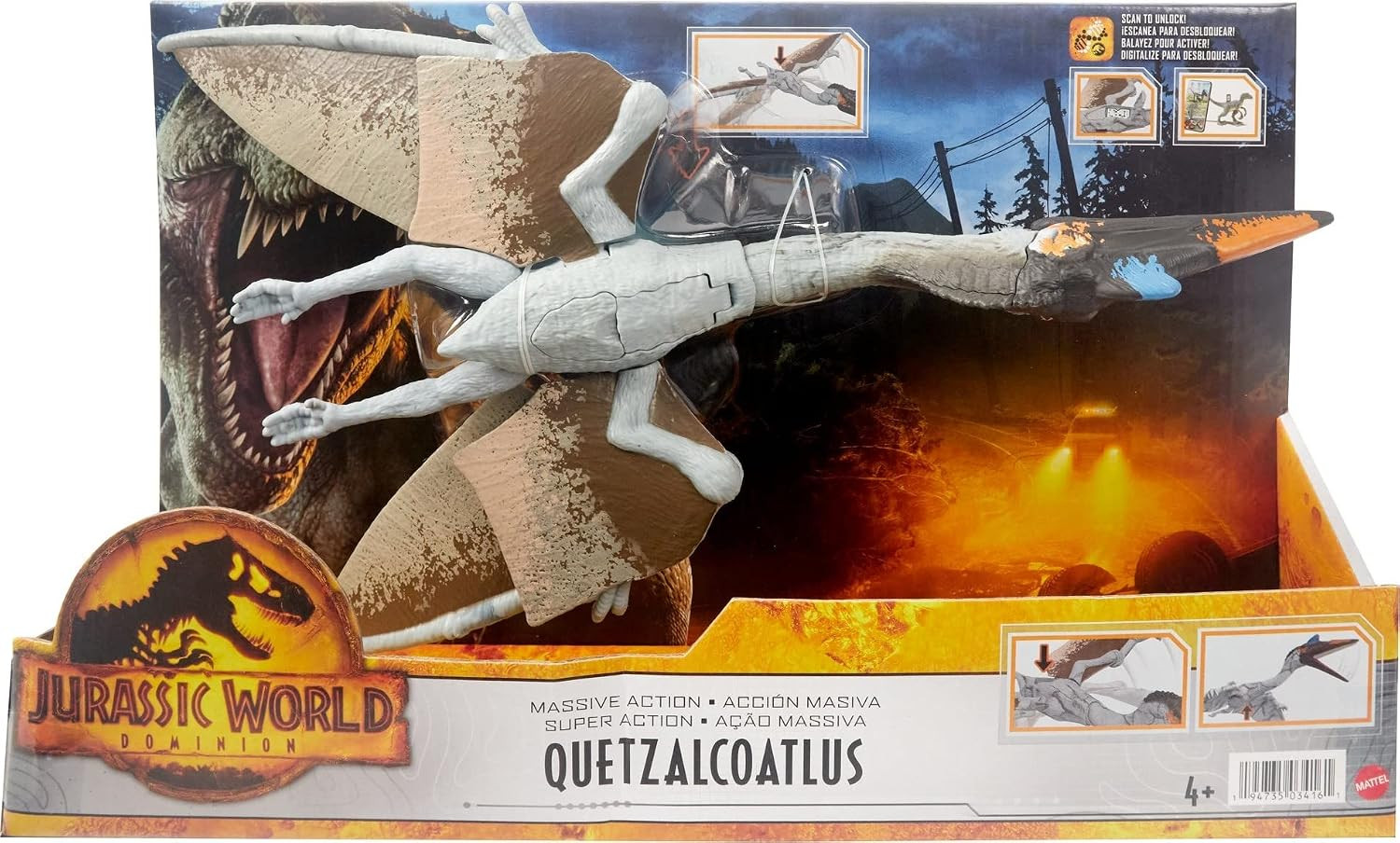 Jurassic World Dominion Massive Action Dinosaur Figure, Quetzalcoatlus Dino Toy