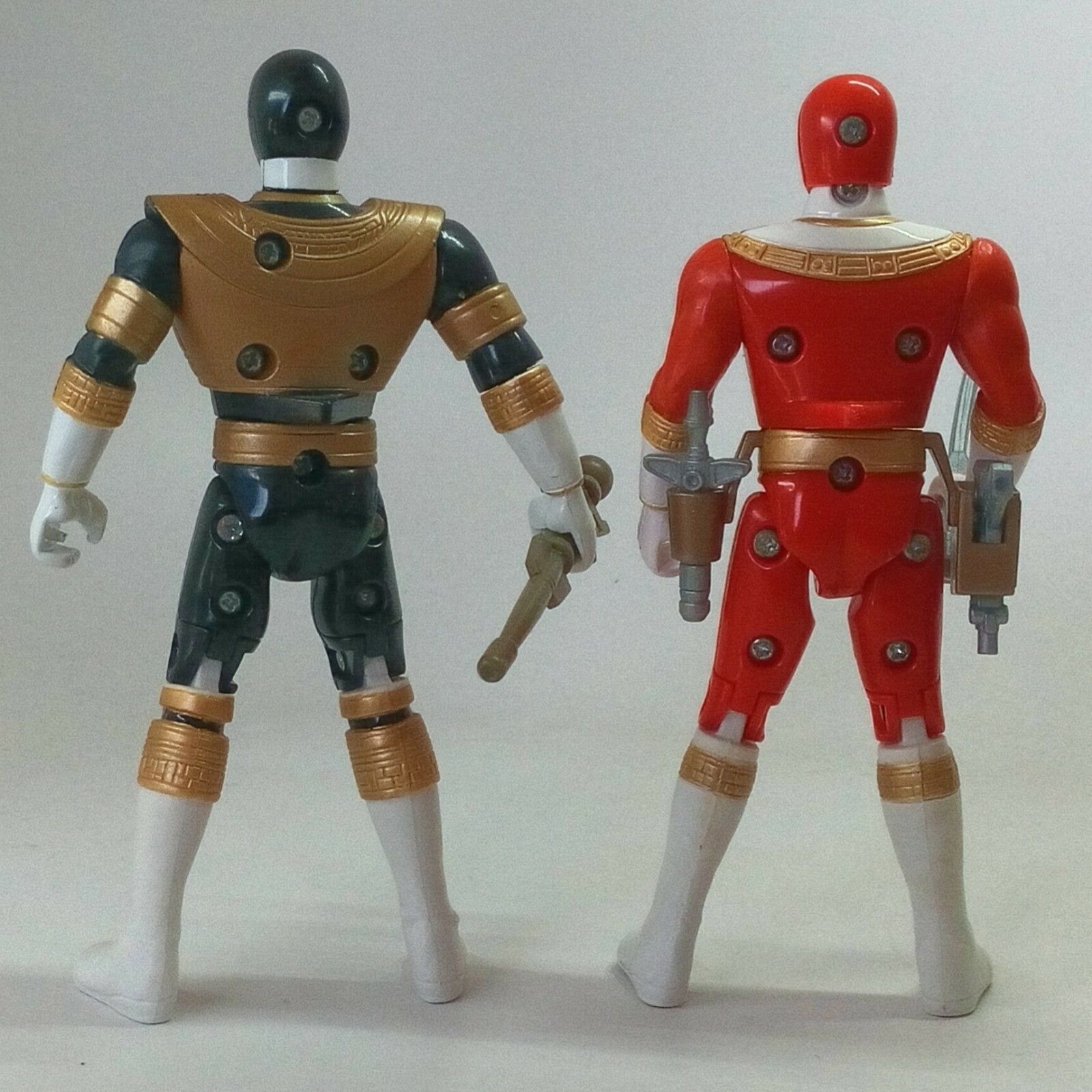 1996 ALL 6 Power Rangers ZEO 5.5&Prime; Action Feature Gold Red Blue Green Pink Yellow