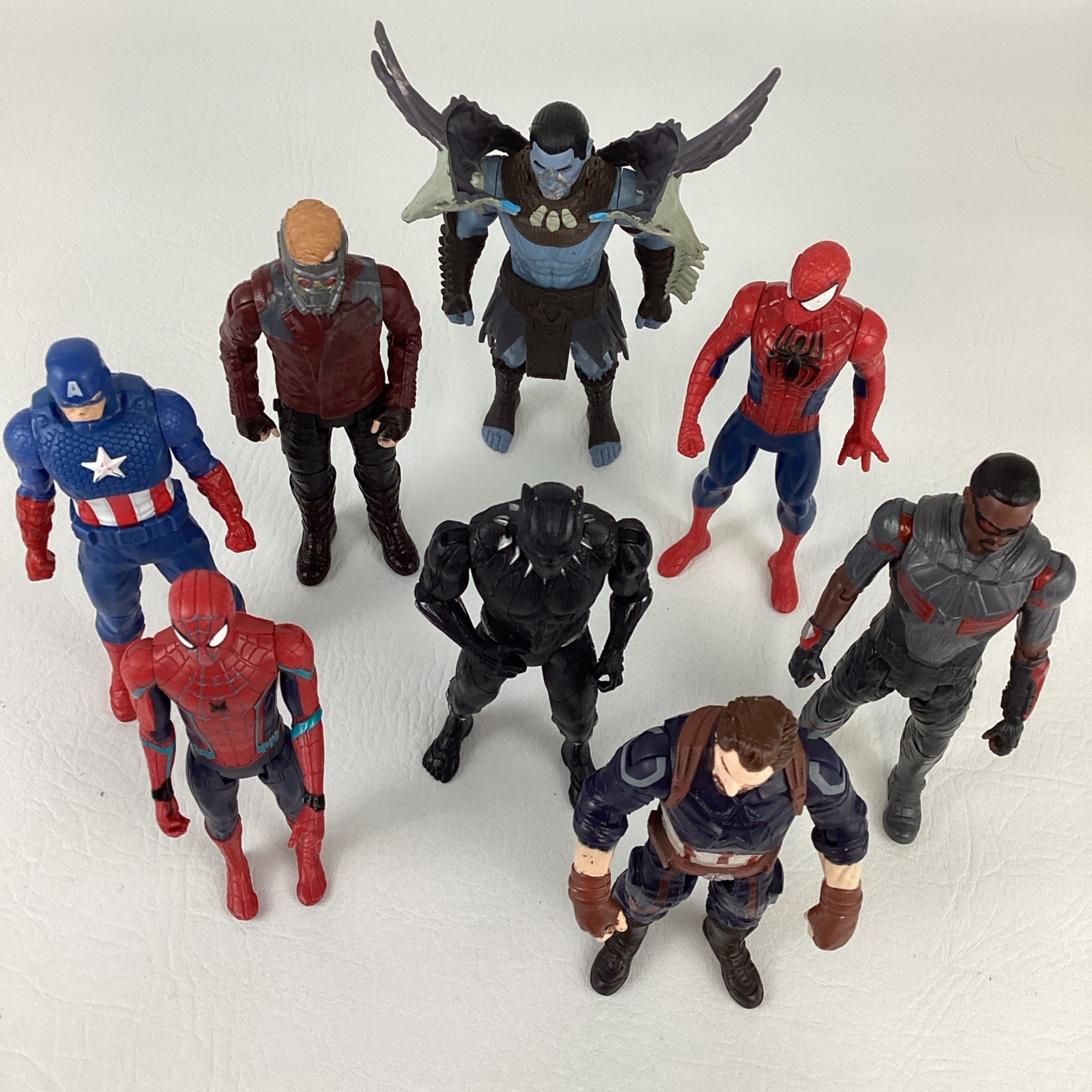 Marvel Avengers 6&Prime; Action Figure Bundle 8pc Lot Spider-Man Black Panther Falcon