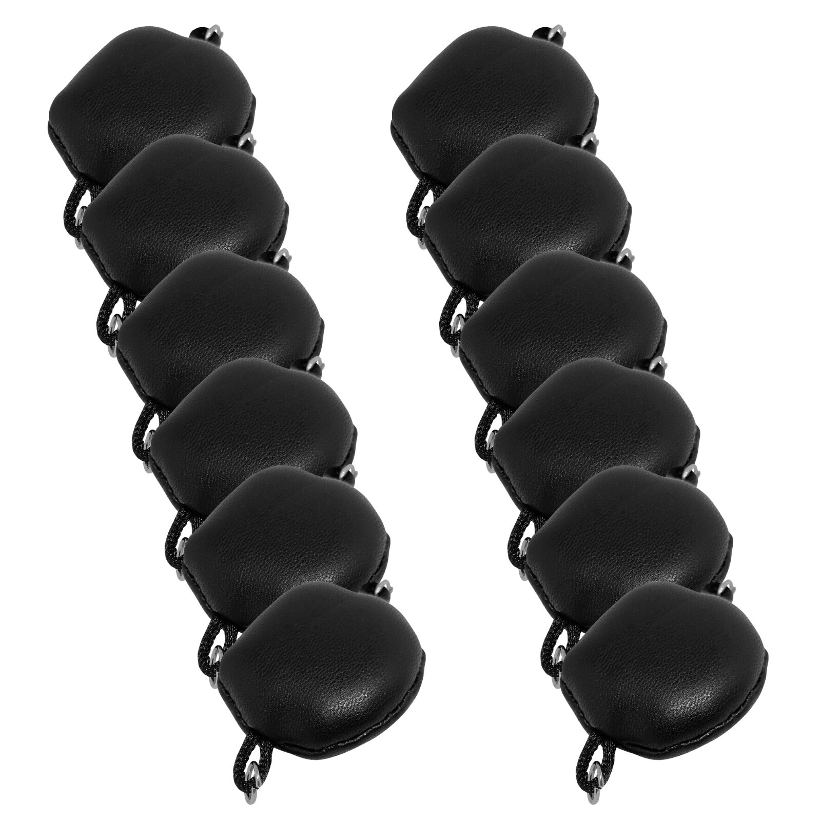 Set of 12 Premium Black Leather Turnbuckles for Figures Toy Wrestling Ring