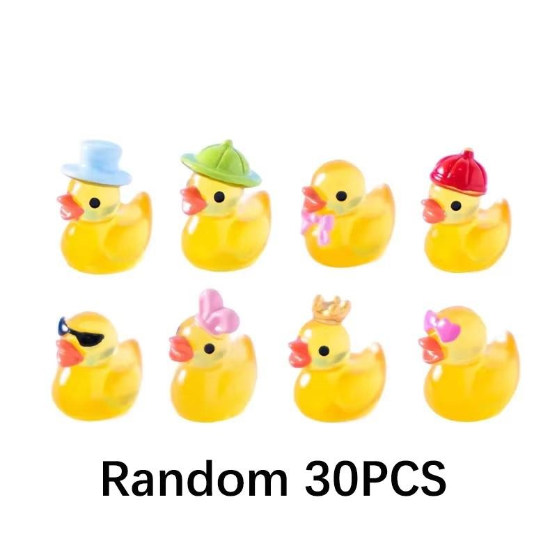 Mini Glow Duck Resin Figurines Mixed Style DIY Fairy Garden Decor
