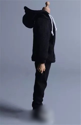 USA 1/12 Black Hoodie Pants Trousers Clothes For 6&Prime; Male TBL Action Figure Body