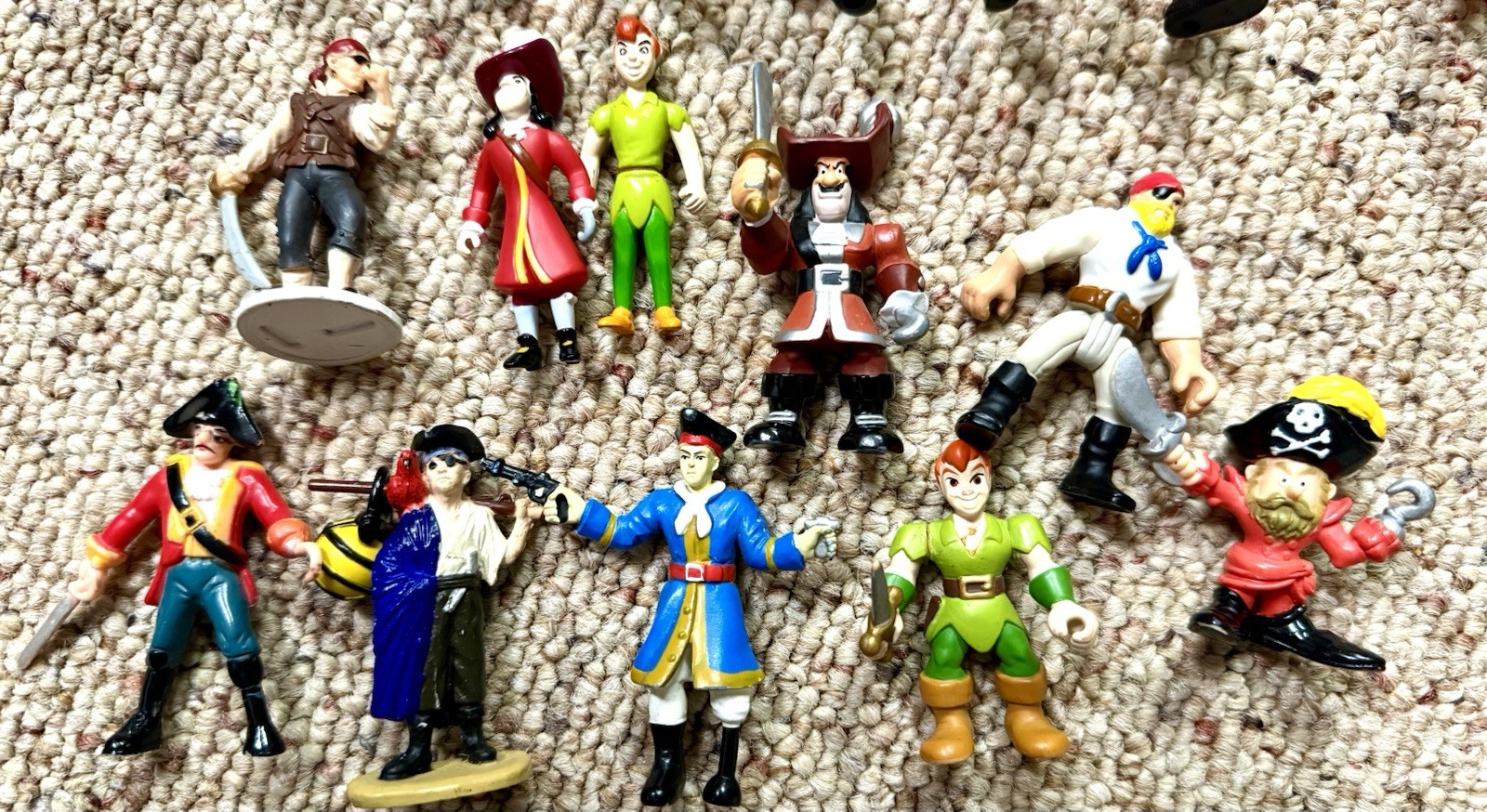 Disney Peter Pan & Captain Hook Toy Figure Megs Lot 49 Pcs Collectibles Mixed