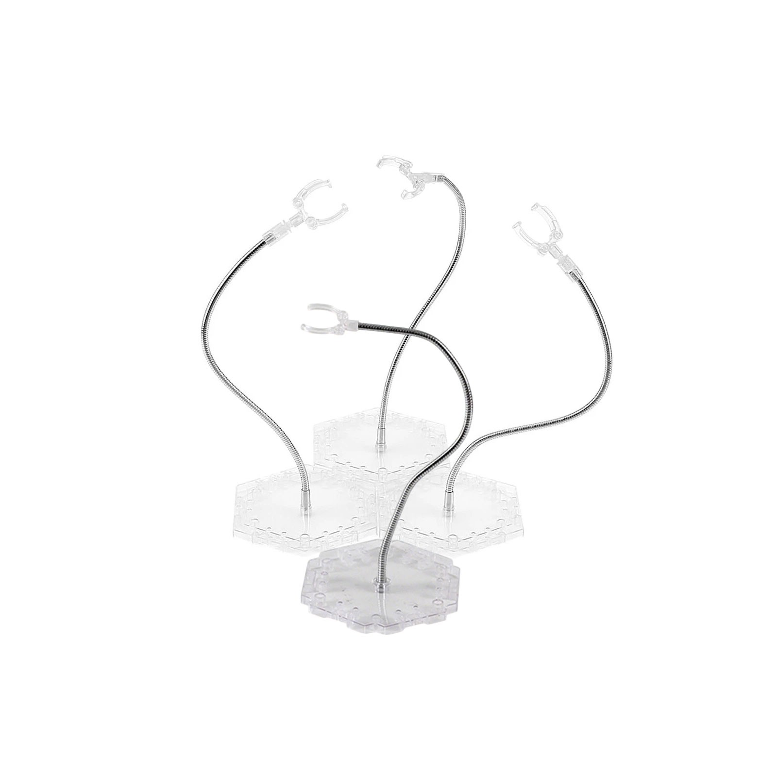 4 Pack Clear Action Figure Stand Action Display Holder Metal Support ArmWd