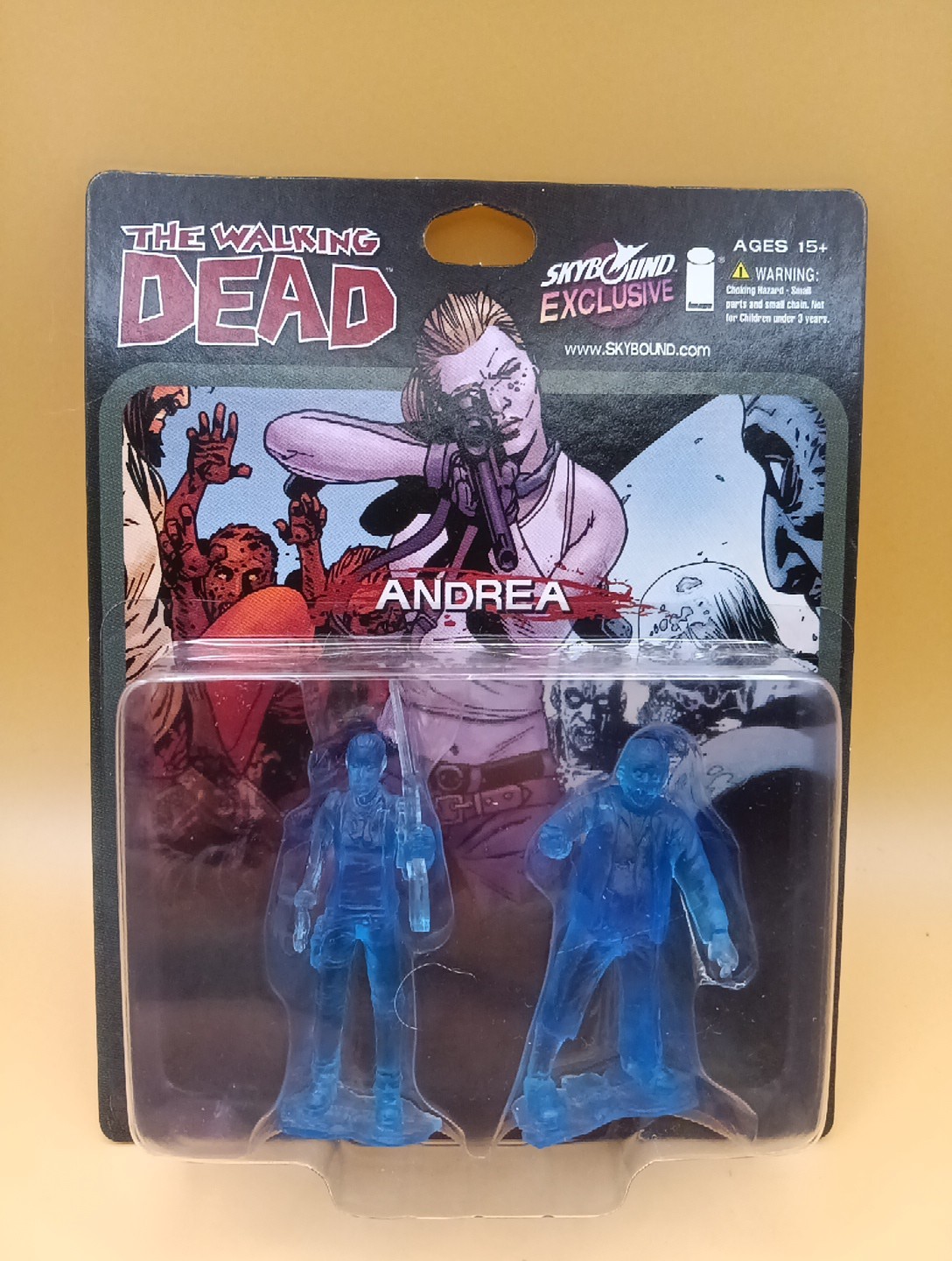 Skybound Megabox EXCLUSIVE Walking Dead Andrea Blue Transparent Figures NIB A4