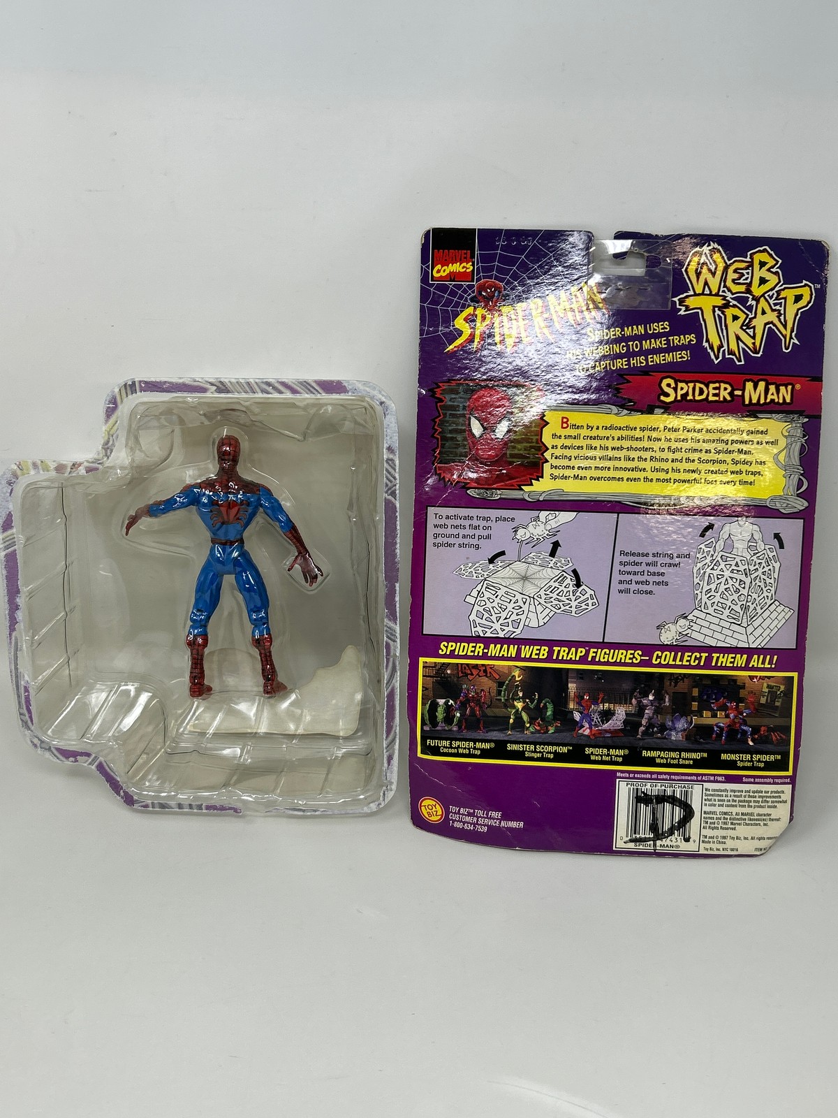 Marvel Comics Year 1997 Spider-Man Web Trap Series 5-1/2 Inch Tall Action Figure