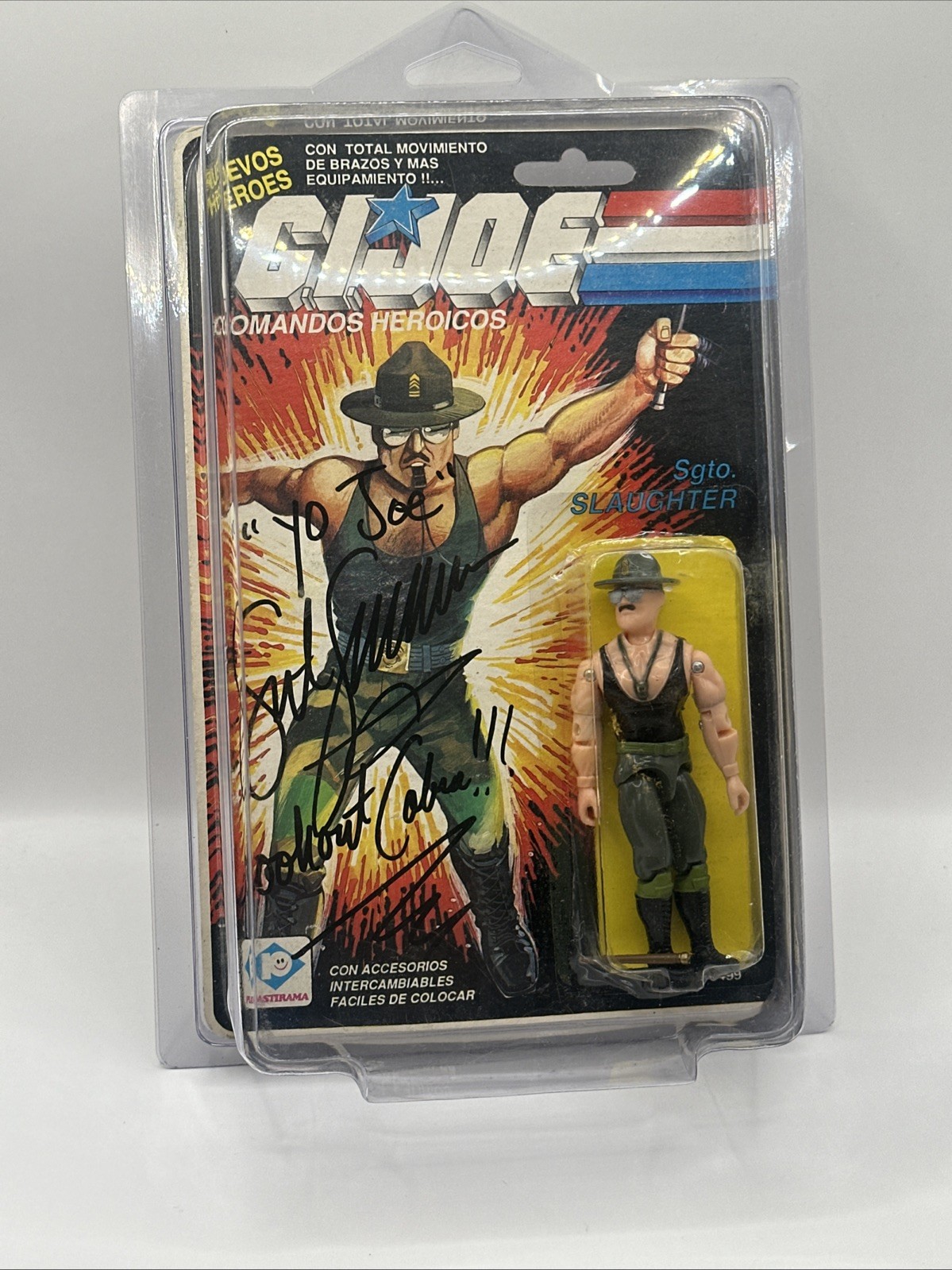 SGT SGTO SLAUGHTER -GI JOE Plastirama Argentina Signed By Sergeant Slaughter JSA