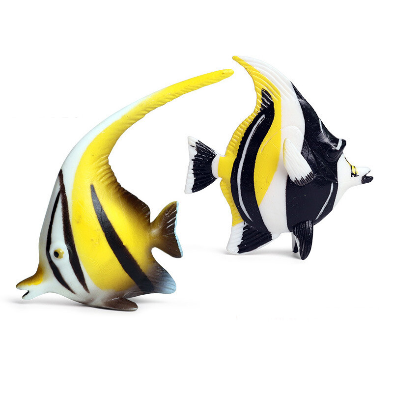 2PCS Angelfish Action Figure Model Toy Realistic Ocean Role Play Toys for Kids