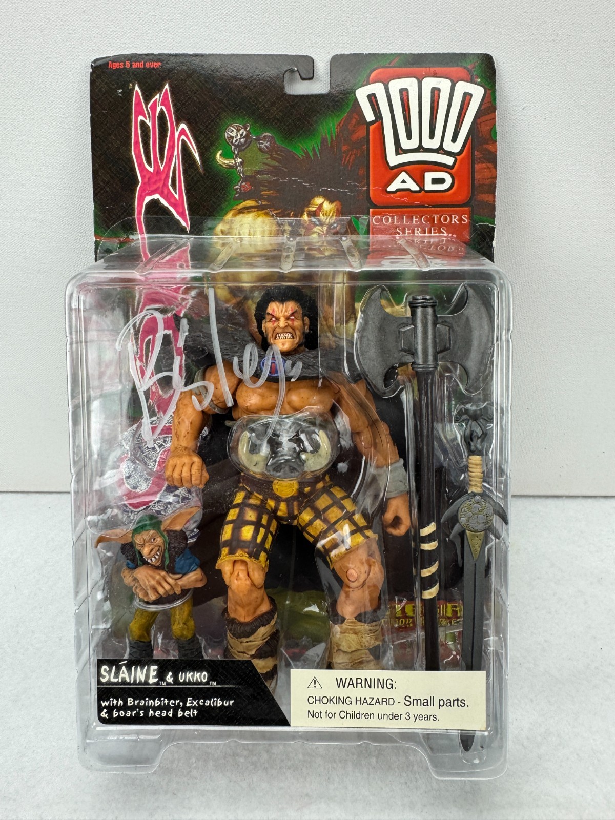 2000 AD Slaine & Ukko Action Figure SIGNED by Simon Bisley New Sealed