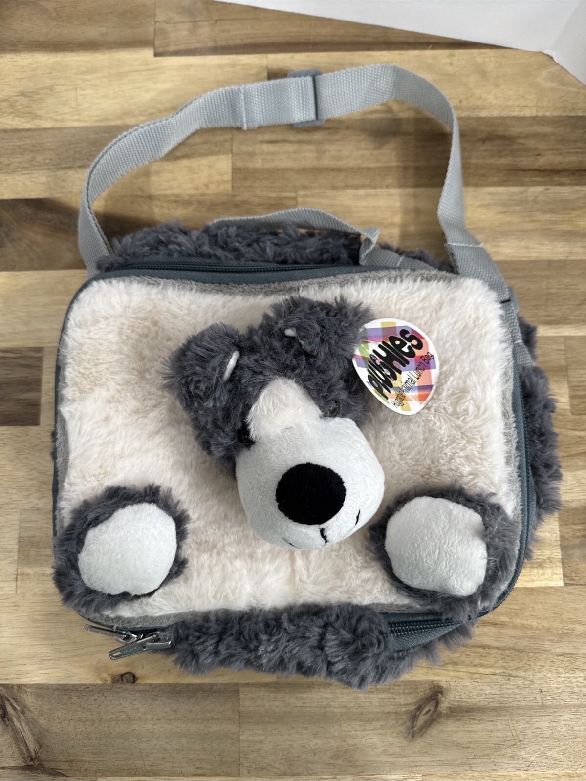 Plushie Lunch Bag • White Gray Dog