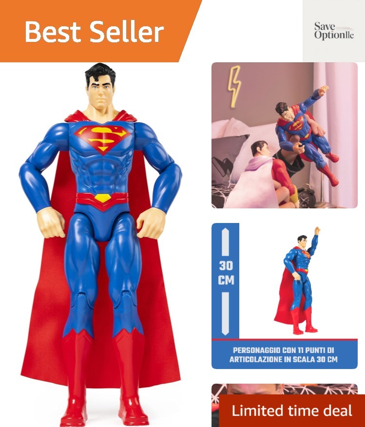 12-Inch Superman Action Figure, Collectible Kids Toys for Boys and Girls