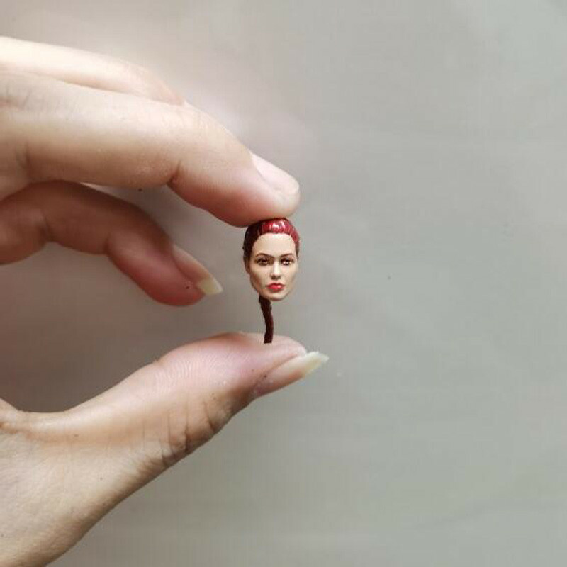 Painted 1/18 Scale Tomb Raider Angelina Jolie Head Sculpt Fit 3.75&Prime; Figure