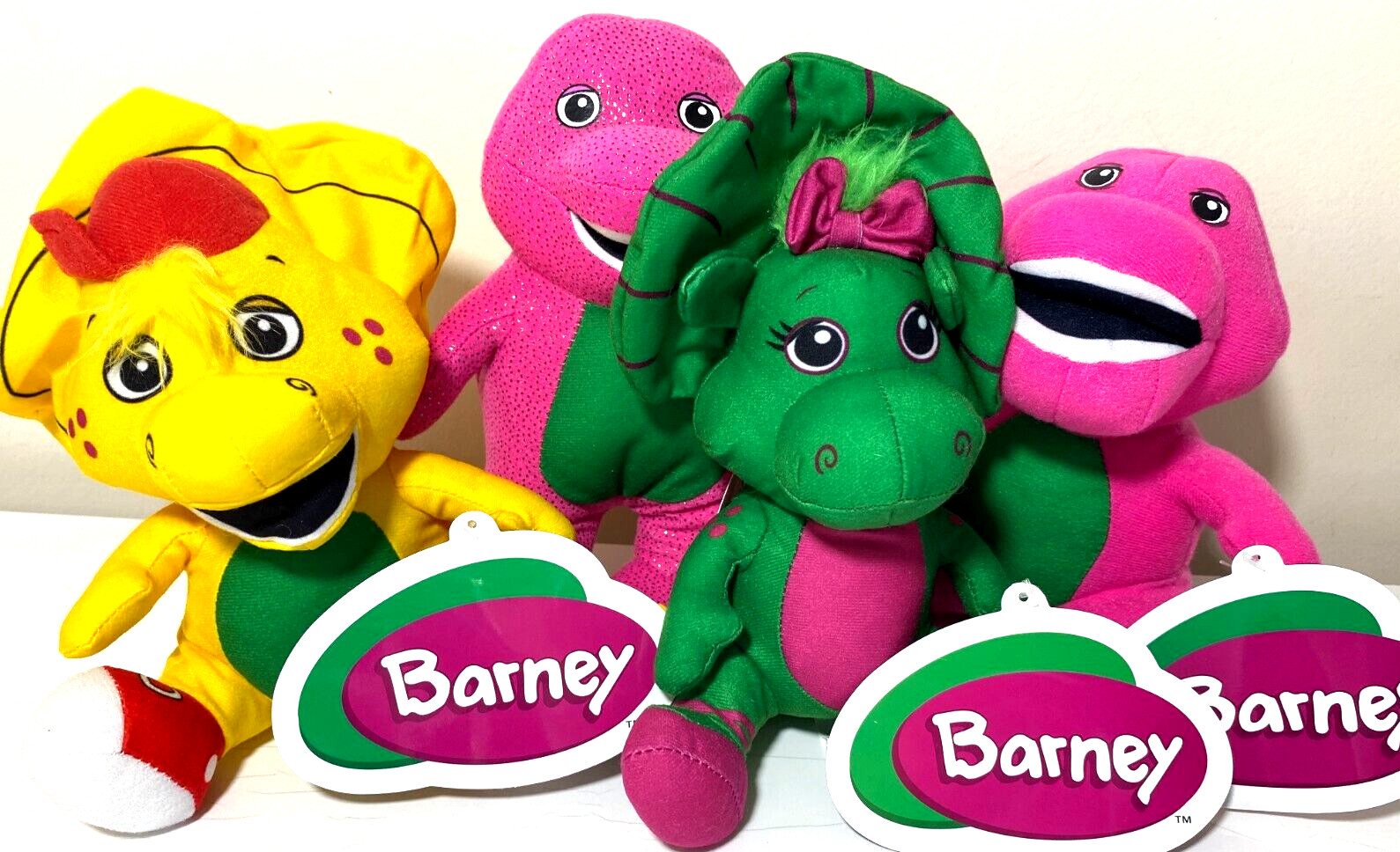 Set of 4 Plush Toys . Barney and Friends. 7 inch . New with tag
