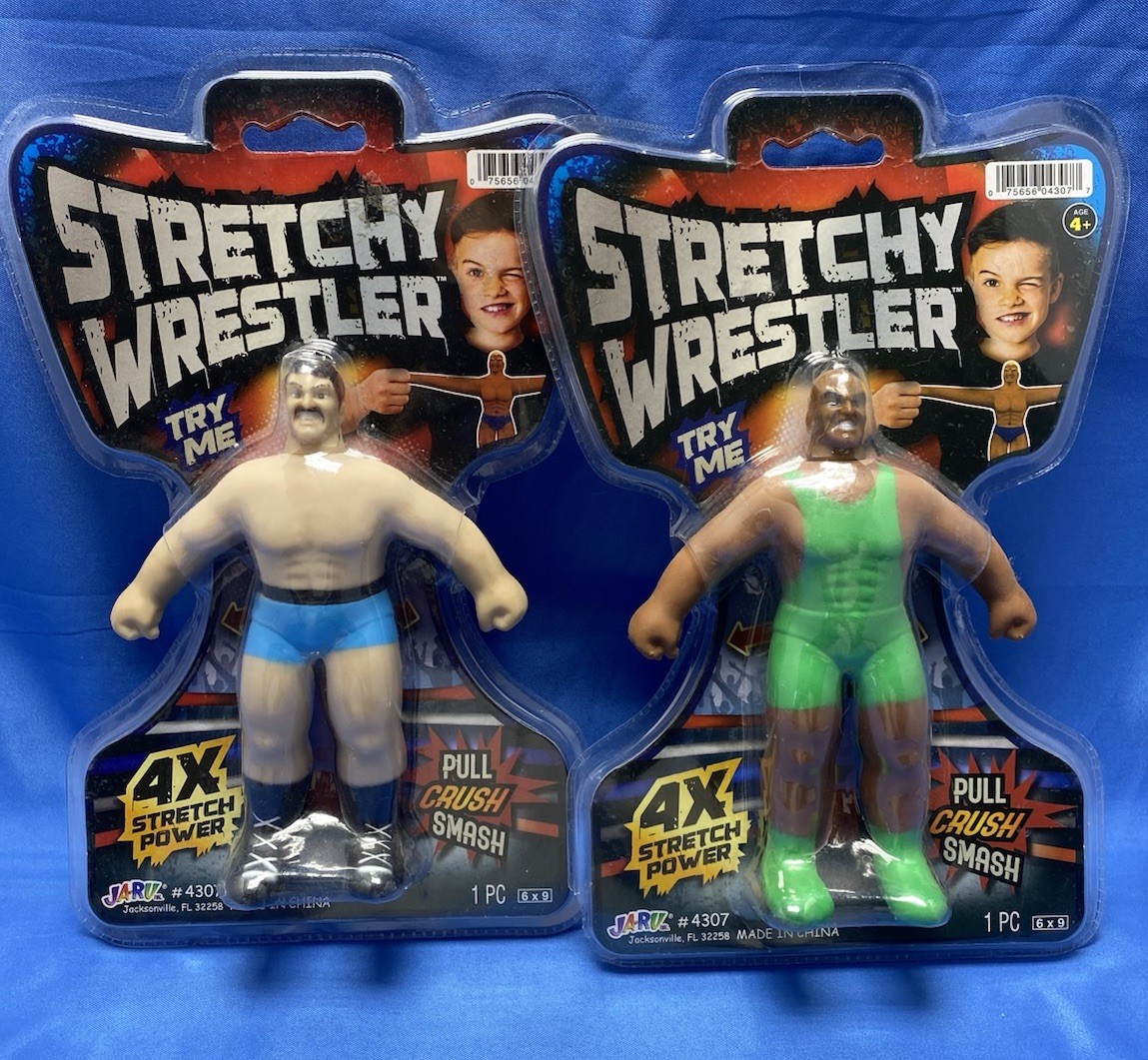 Stretchy Wrestler Action Figures Lot of 2 Jaru Stretch Toy 4X Power New