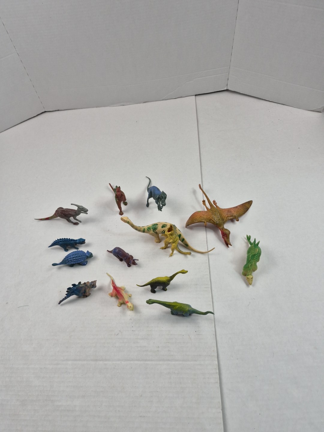 Vintage Dinosaur Lot Open Mouth Toy Figures Dino Multicolor Rubber Plastic
