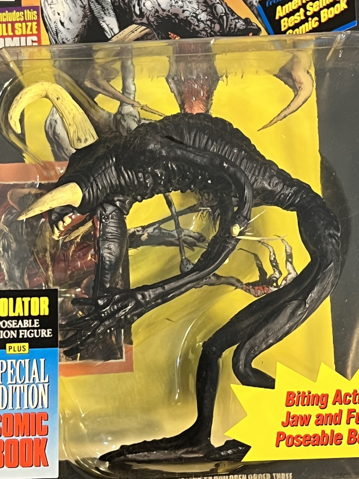 1994 McFarlane Spawn Series 1 Black Violator 6&Prime; Figure with Special Comic Book
