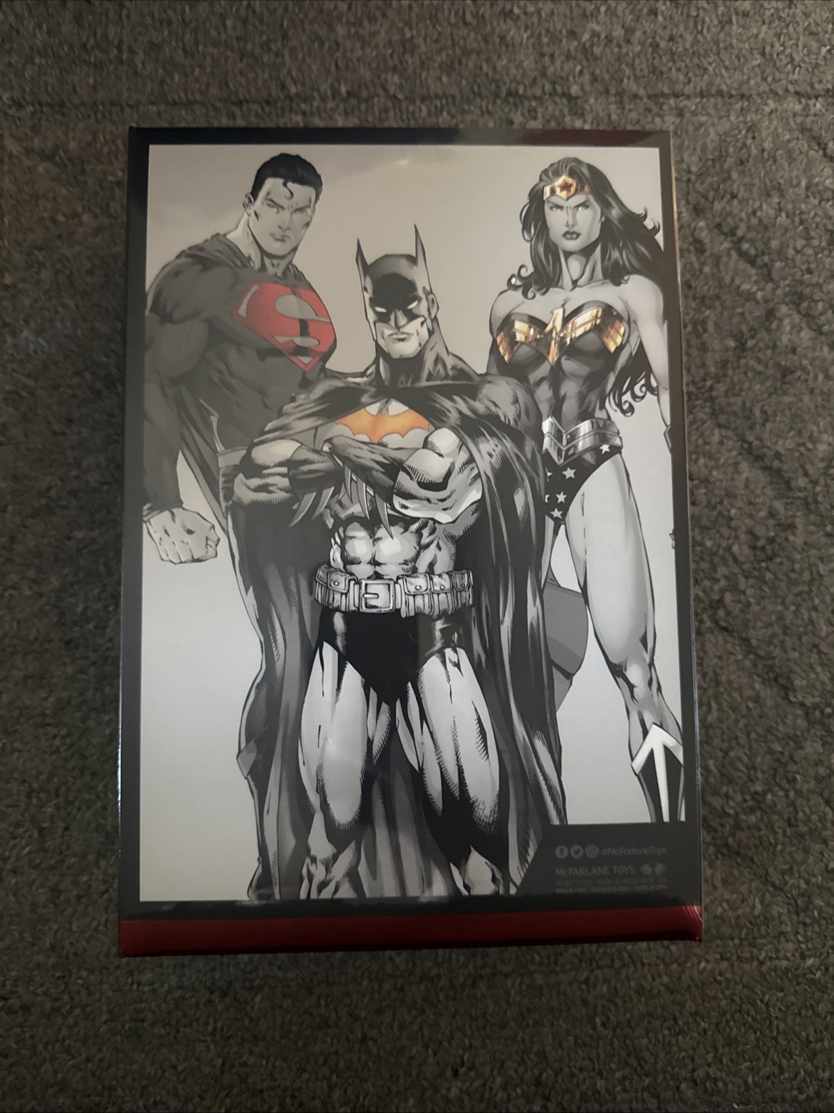 DC Super Powers Black & White SDCC Gold Label 3pk Batman Superman Wonder Woman