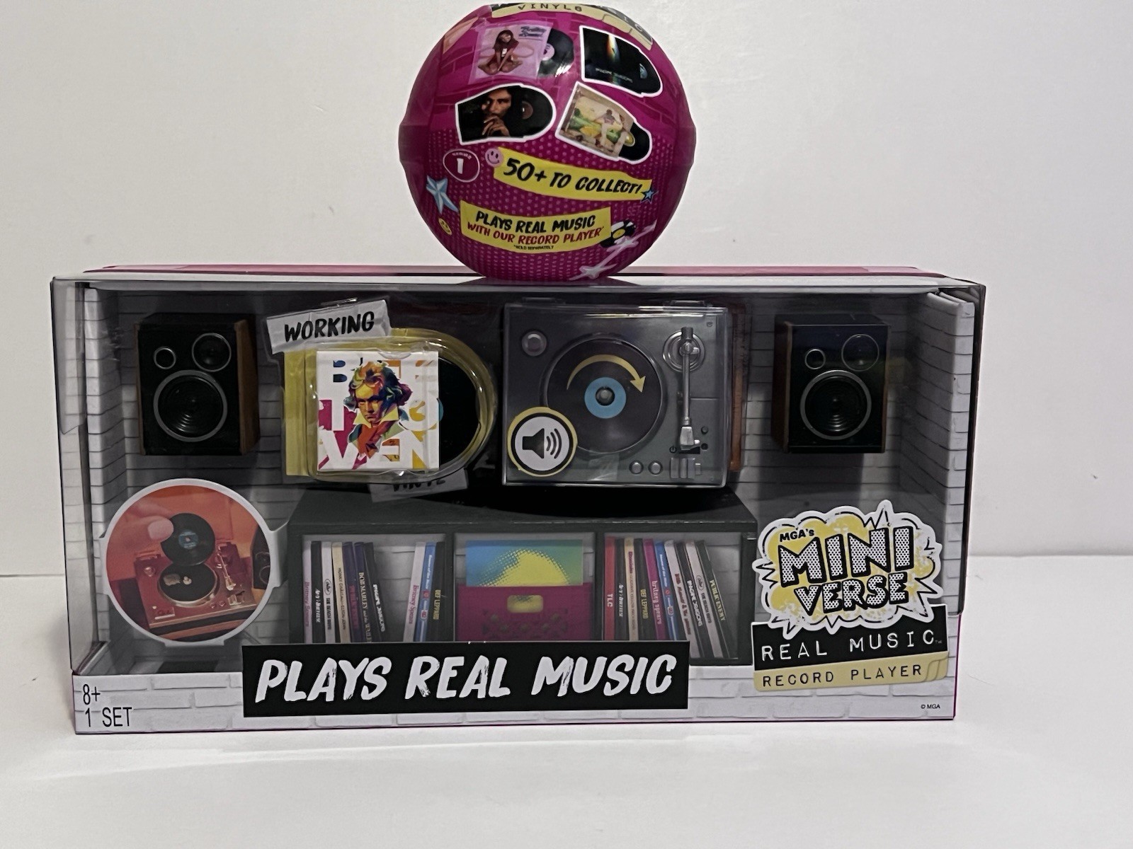 MGA&rsquo;s Miniverse Mini Record Player & Vinyl Playable Records Capsule Lot Of 2