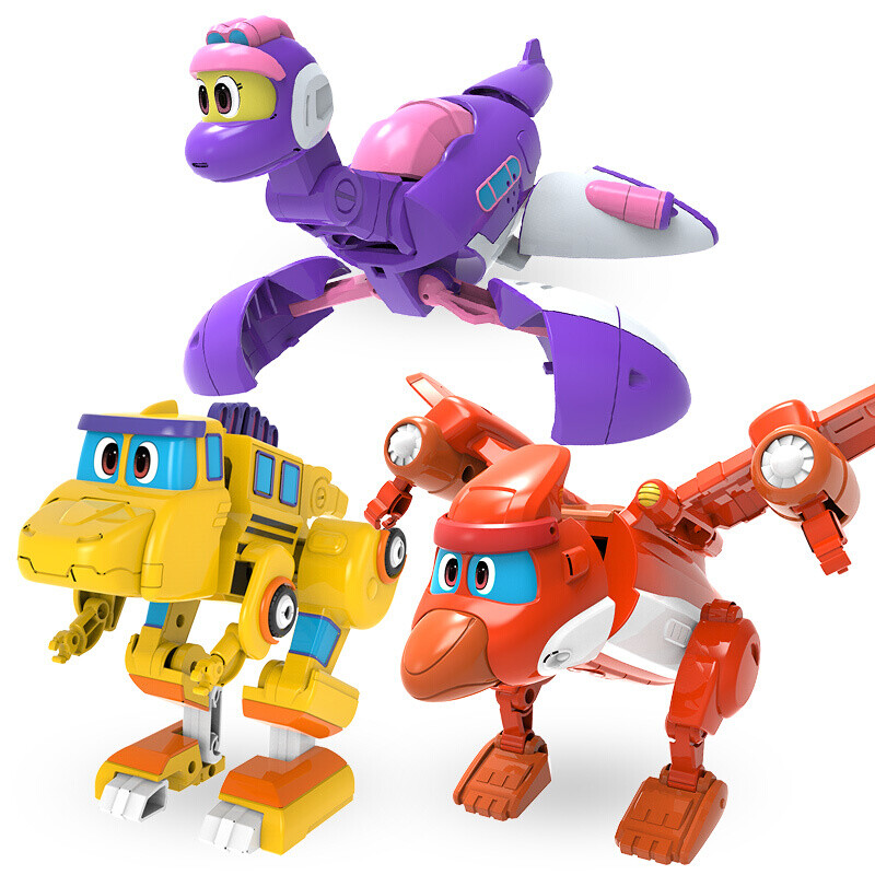 Gogo Dino Mini Dinosaur Transform Robot Figures Kids Boy Vehicle Toys Car 3.5&Prime;