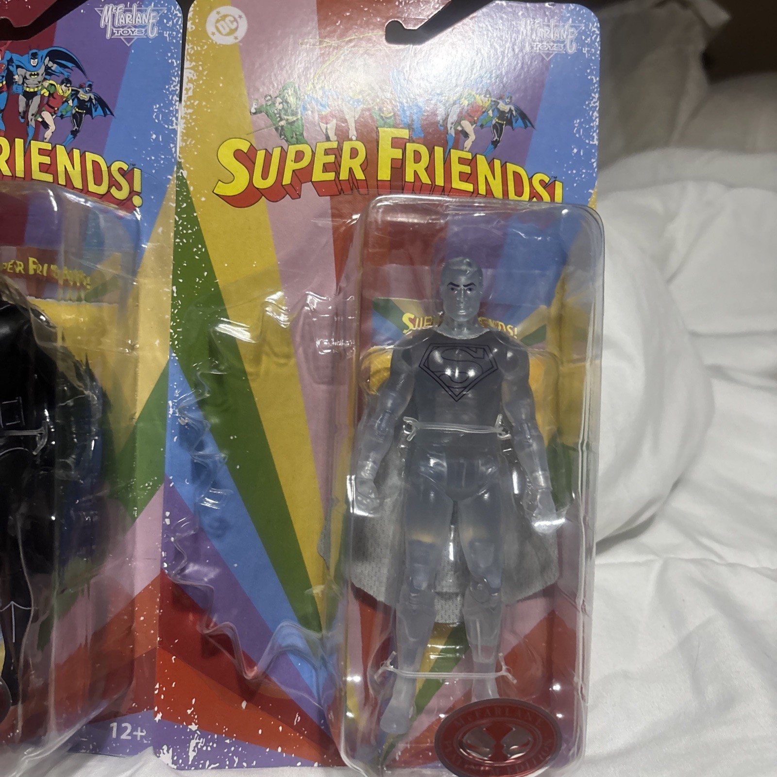McFarlane Super Friends DC Batman Phantom Zone / Crystal Superman Red Platinums