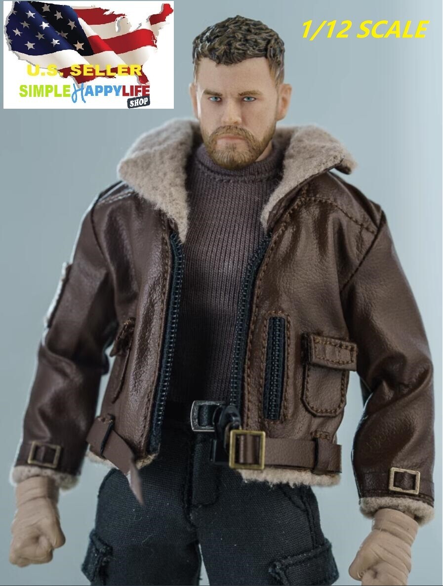 1/12 brown Leather Fur Jacket for 6&Prime; figure SHF Nota Mezco MixMax PHICEN ❶USA❶