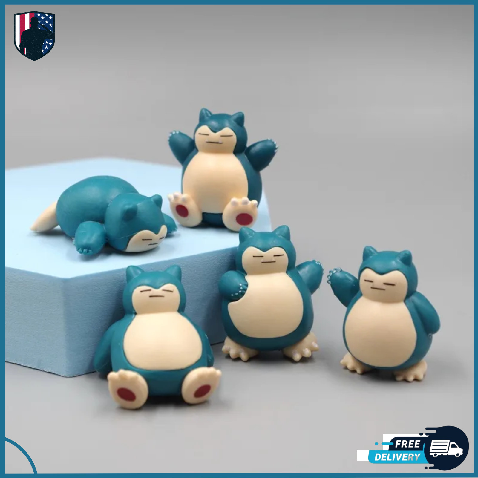 5 Pcs Mini Snorlax Figures Set – Snorlax Toys – Cute Snorlax Decorations