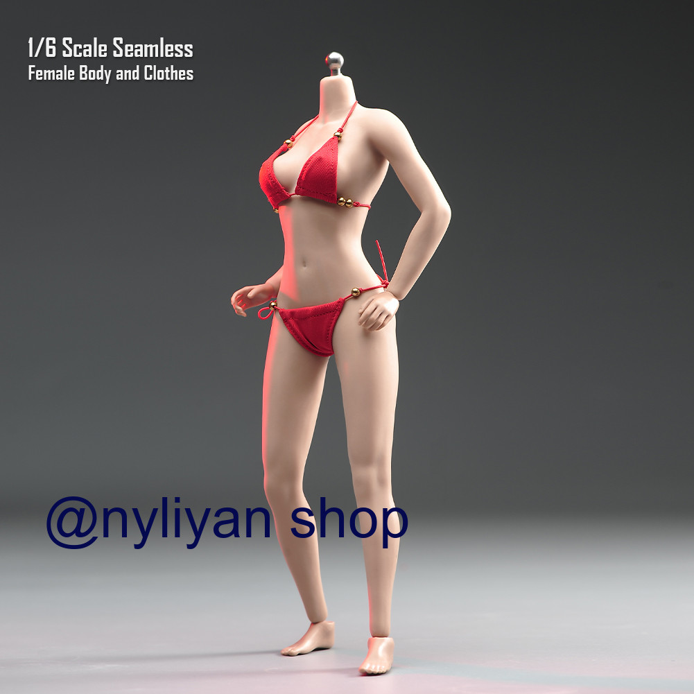 1/6 Female Suntan Skin Large Bust Breast seamless Body+Red Bikini For 12 »Figure