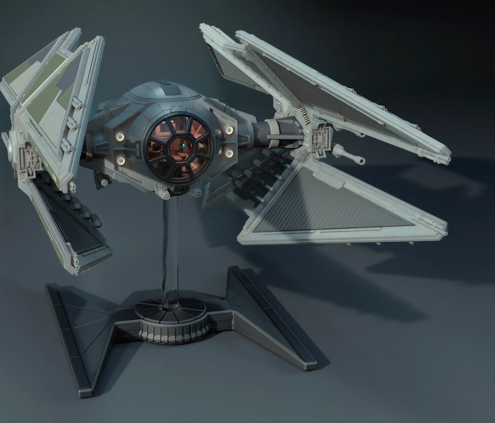 Star Wars 1/32 Scale Tie Fighter Tie Avenger W Cockpit Model Kit Custom 3d