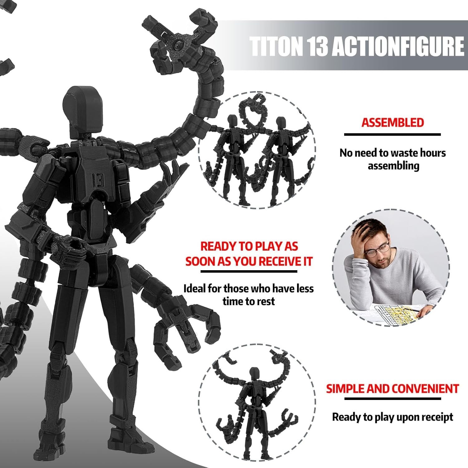 7.2 Inch Multi-Jointed Action Figure for Desktop Decoration and Play Activities